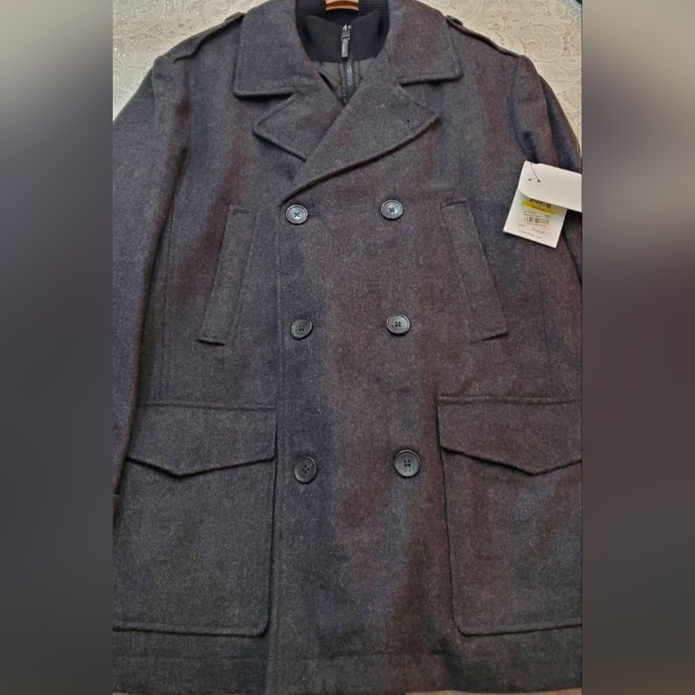 Calvin Klein Men's Charcoal Pea Coat